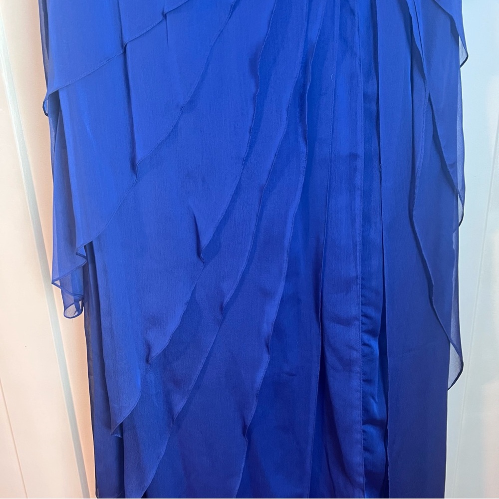 Adrianna Papell Royal Blue Layered Midi Dress, Size 18 - Picture 4 of 6
